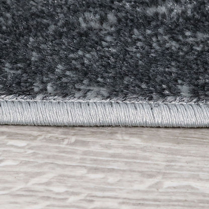 8' X 10' Charcoal Patchwork Power Loom Stain Resistant Area Rug