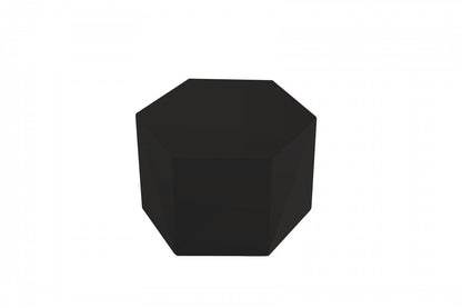 9" Black Hexagon End Table With