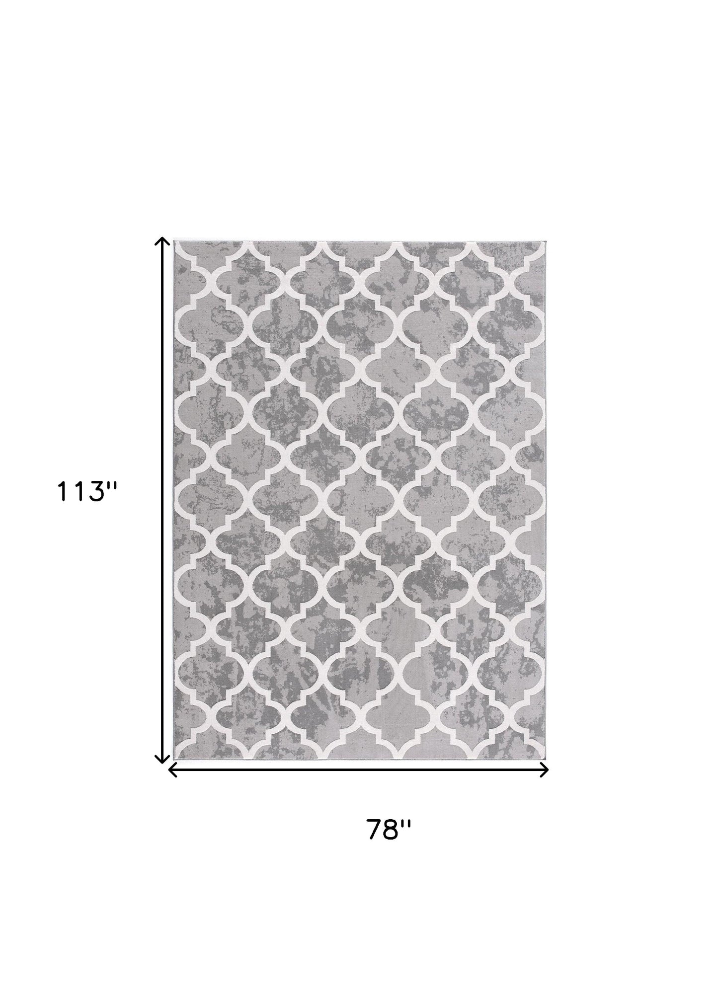 7' X 9' Grey Geometric Power Loom Stain Resistant Area Rug