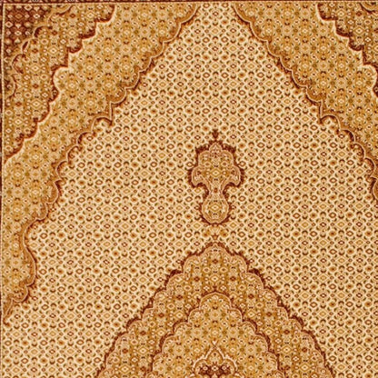 3' X 15' Cream Oriental Power Loom Stain Resistant Area Rug
