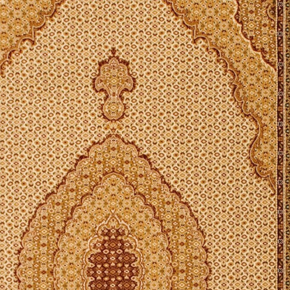 3' X 8' Cream Oriental Power Loom Stain Resistant Area Rug