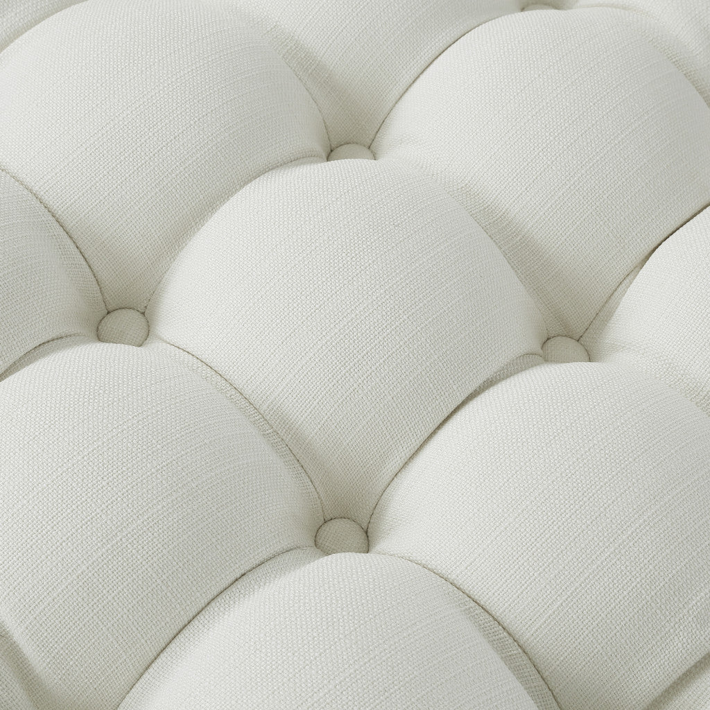21" Blush Velvet Tufted Round Ottoman