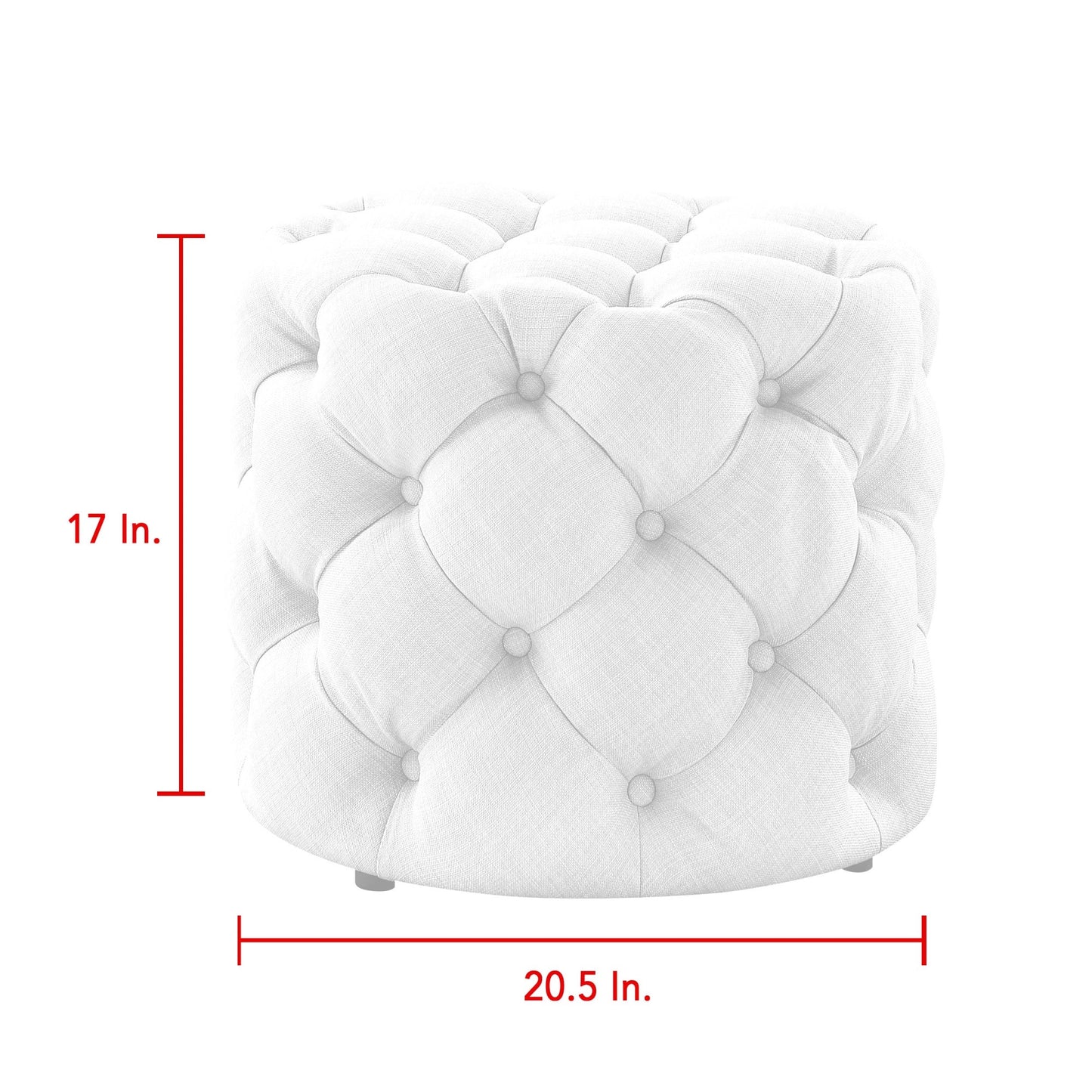 21" Blush Velvet Tufted Round Ottoman
