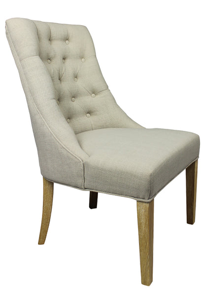 28" Taupe 100% Polyester And Natural Solid Color Side Chair