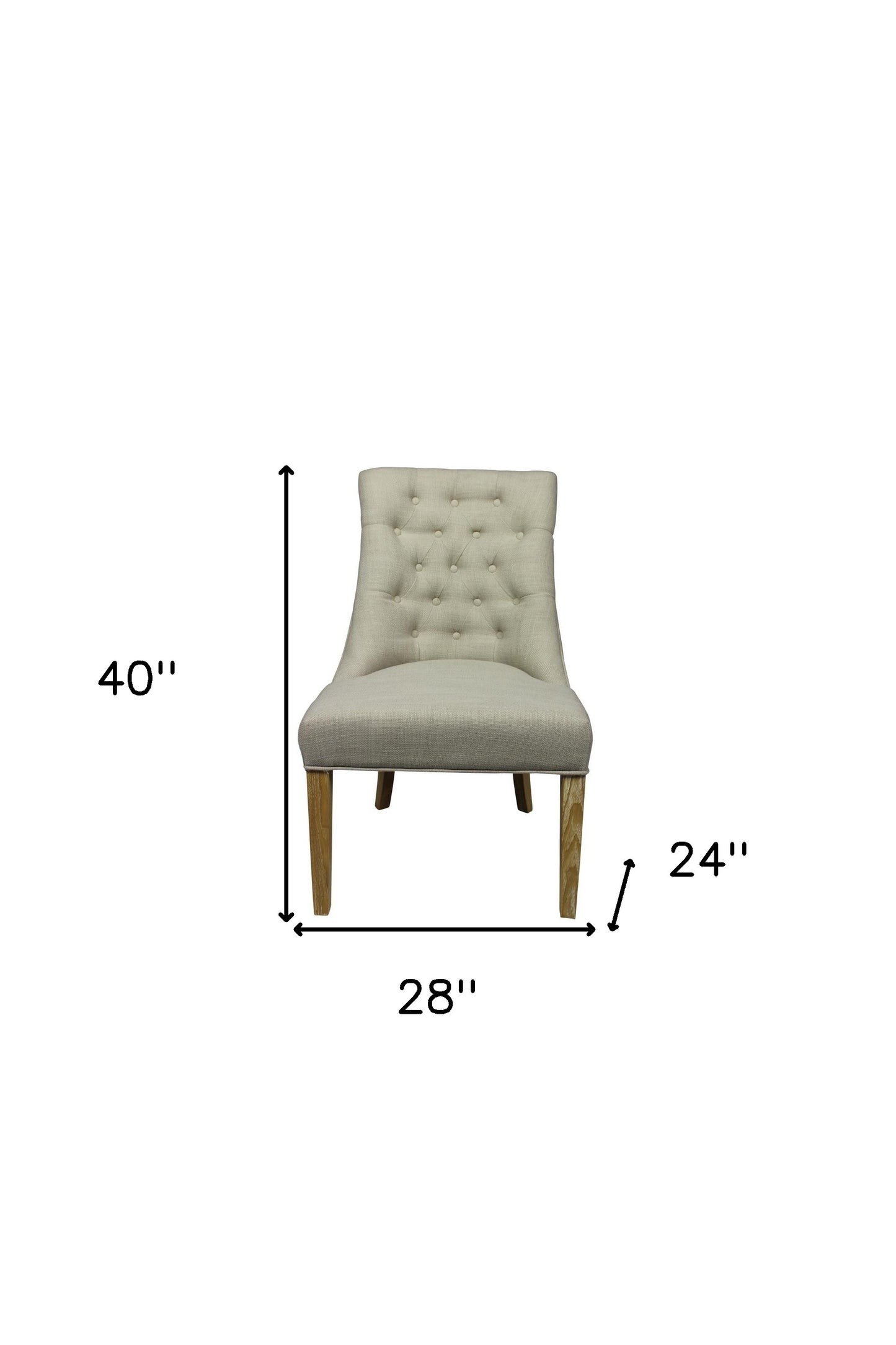 28" Taupe 100% Polyester And Natural Solid Color Side Chair