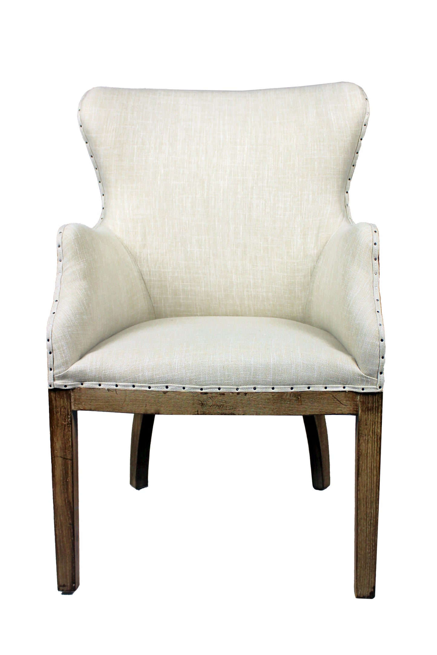 25" Natural Polyester Blend Solid Color Arm Chair