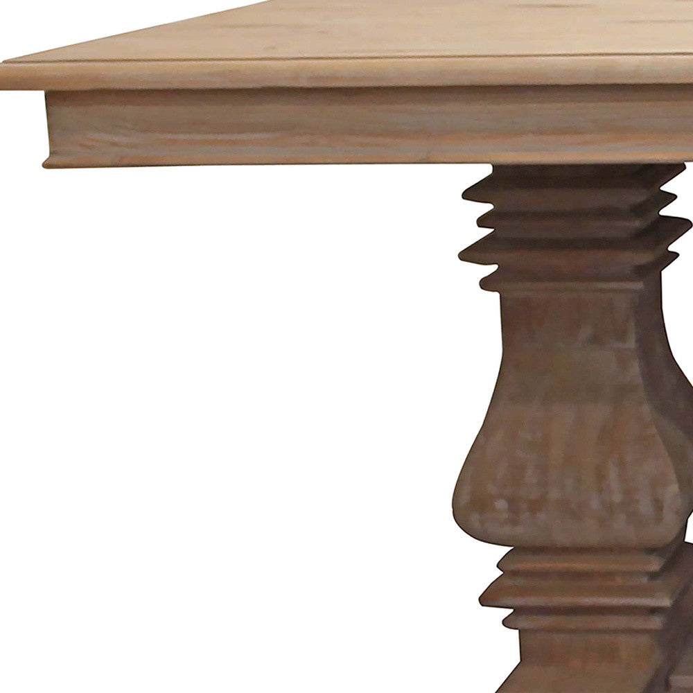 84" Gray Solid Wood Dining Table