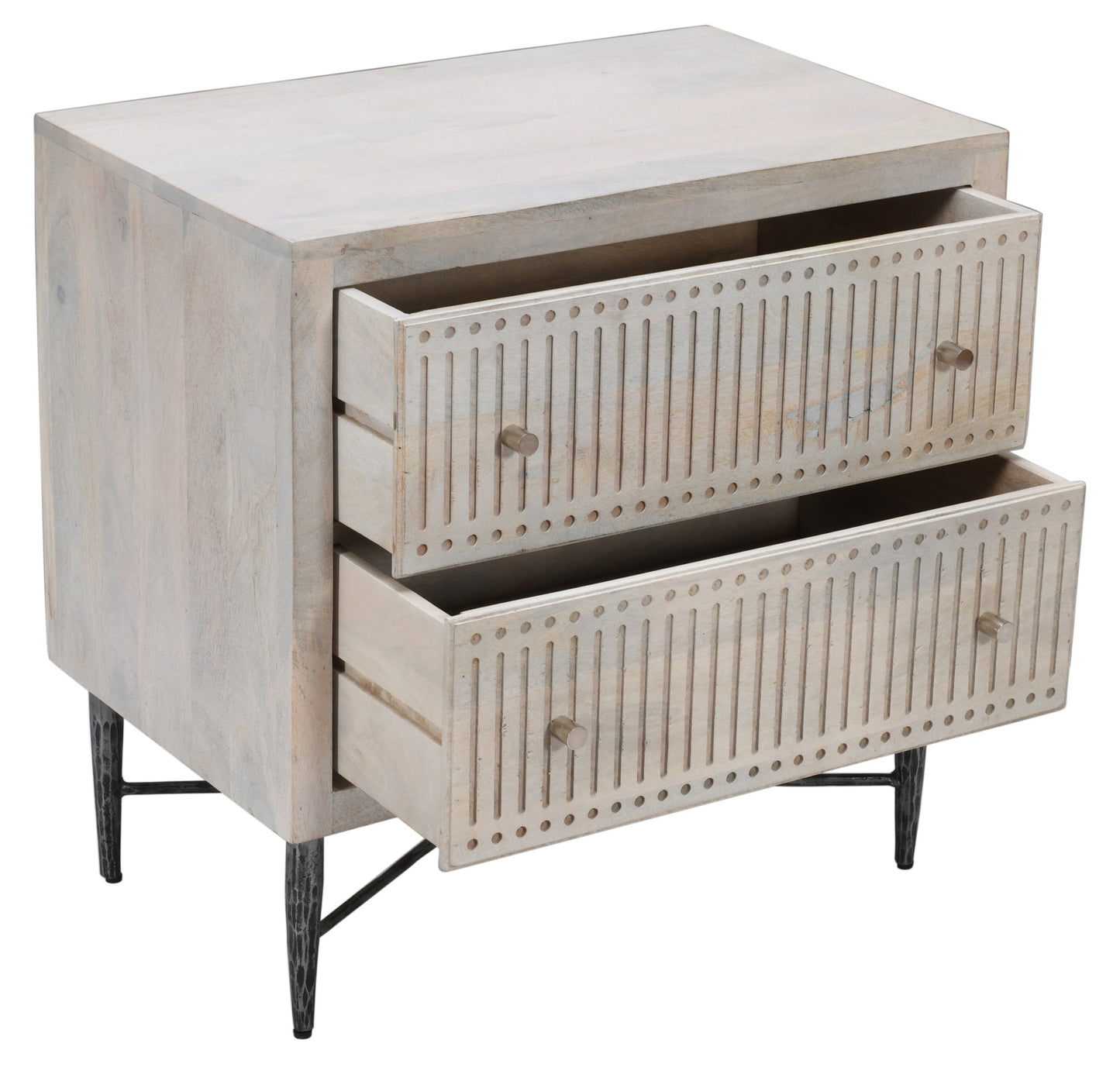 28" Brushed Ivory Two Drawer Nightstand