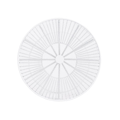 18" White Cinched Iron Round Top End Table