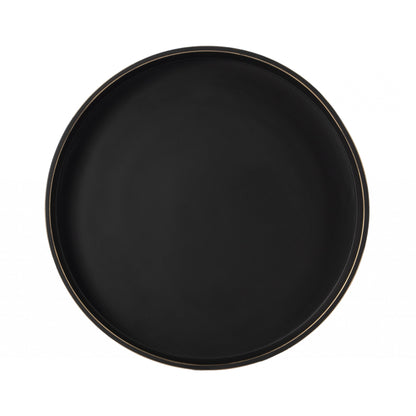 24" Black Aluminum Round End Table