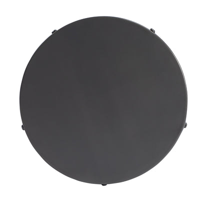 22" Gray Iron Hourglass Base Round Top End Table