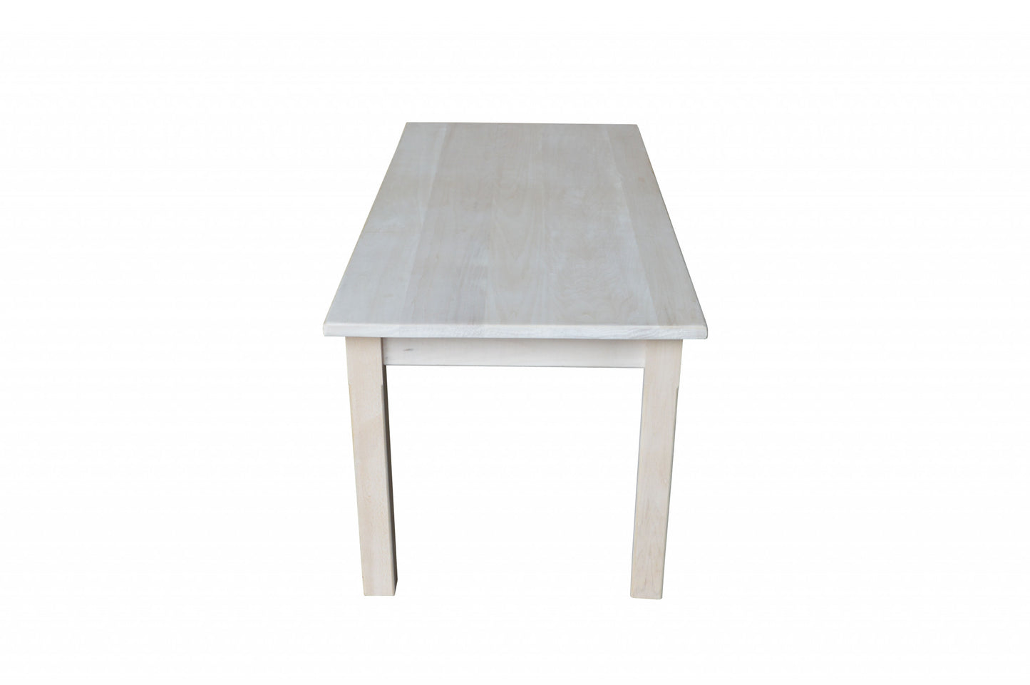 44" Unfinished Solid Wood Rectangular Coffee Table
