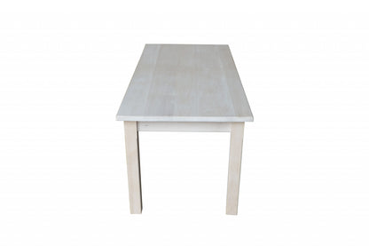 44" Unfinished Solid Wood Rectangular Coffee Table