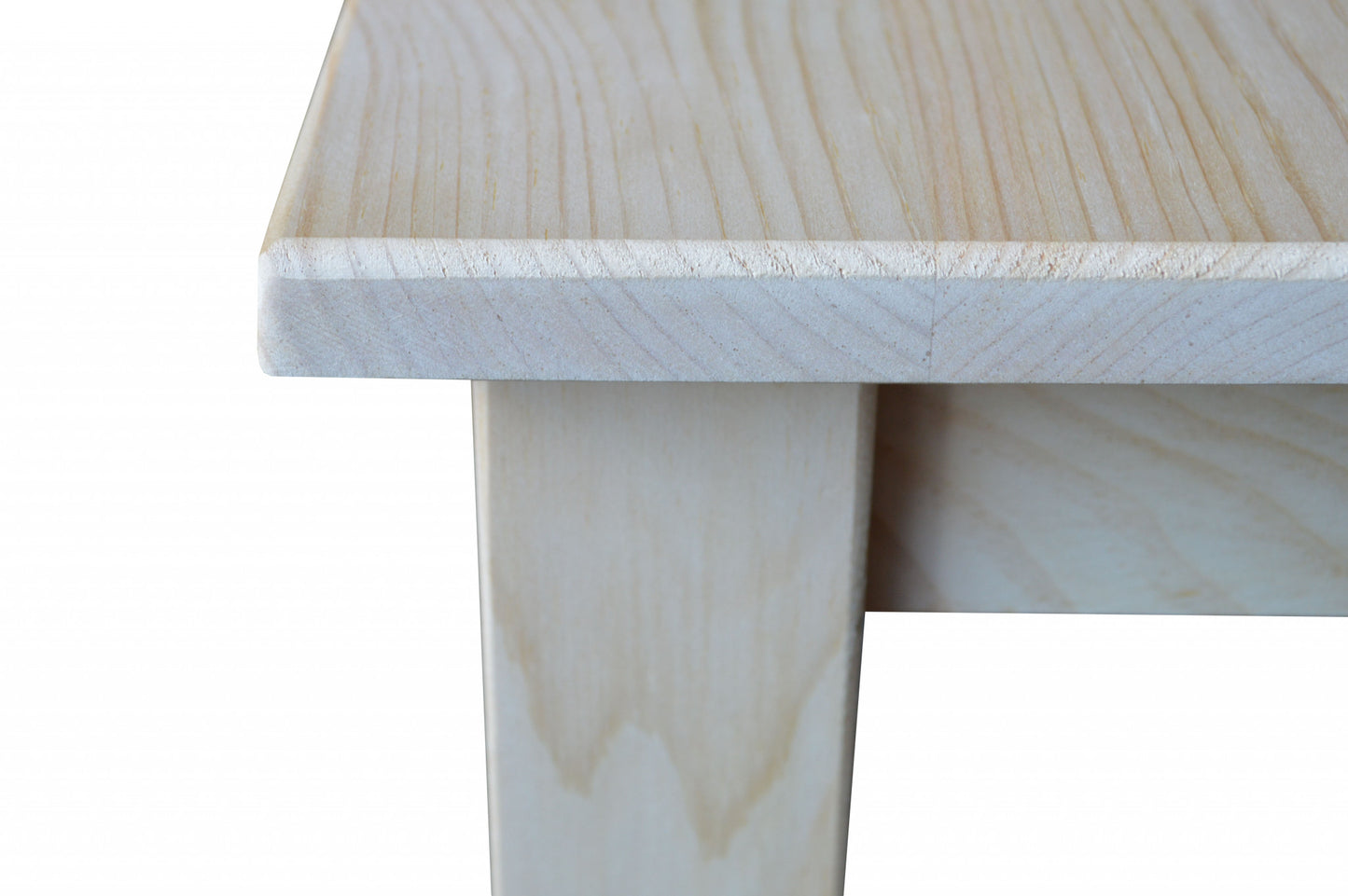 44" Unfinished Solid Wood Rectangular Coffee Table