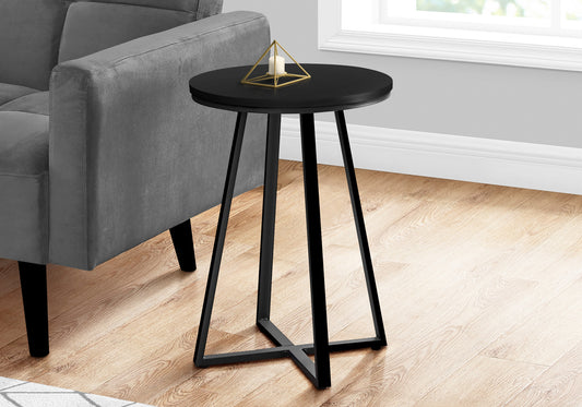 22" Black Round End Table