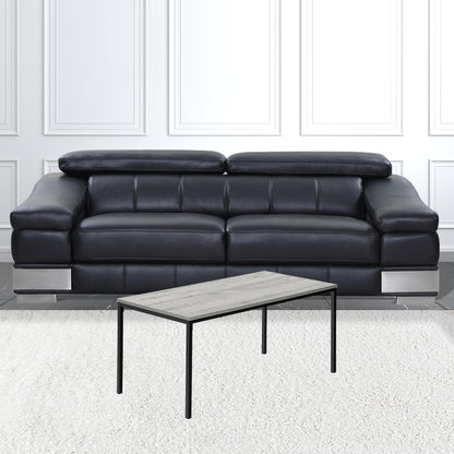 40" Grey And Black Rectangular Coffee Table