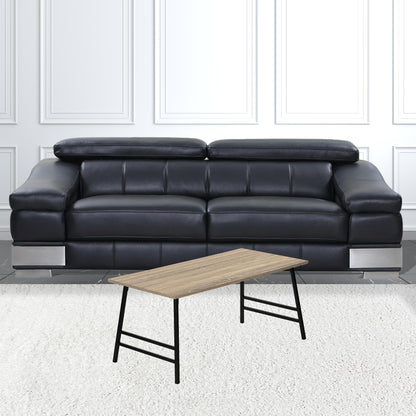 40" Dark Taupe And Black Rectangular Coffee Table