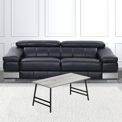 40" Grey And Black Rectangular Coffee Table