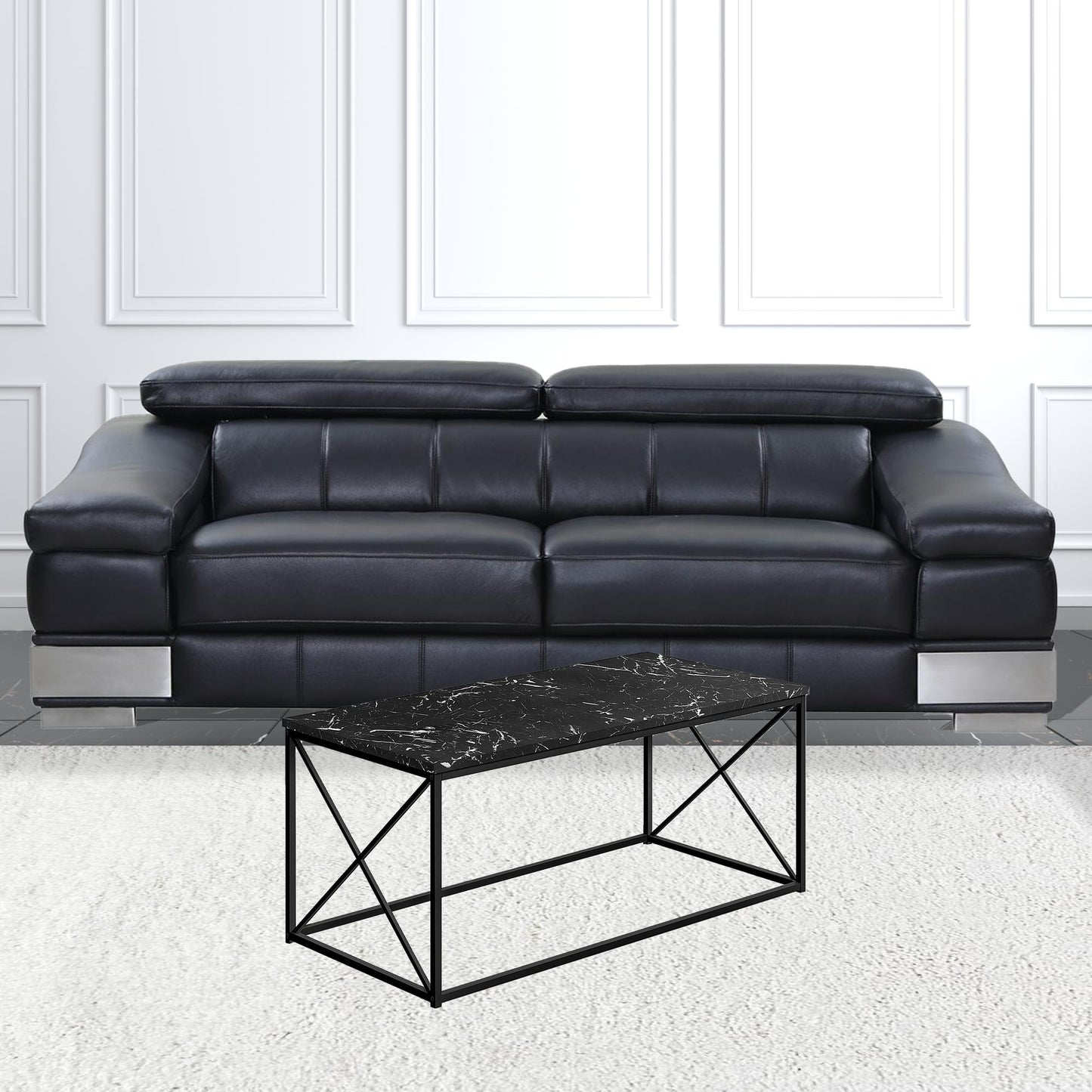 41" Black Rectangular Coffee Table