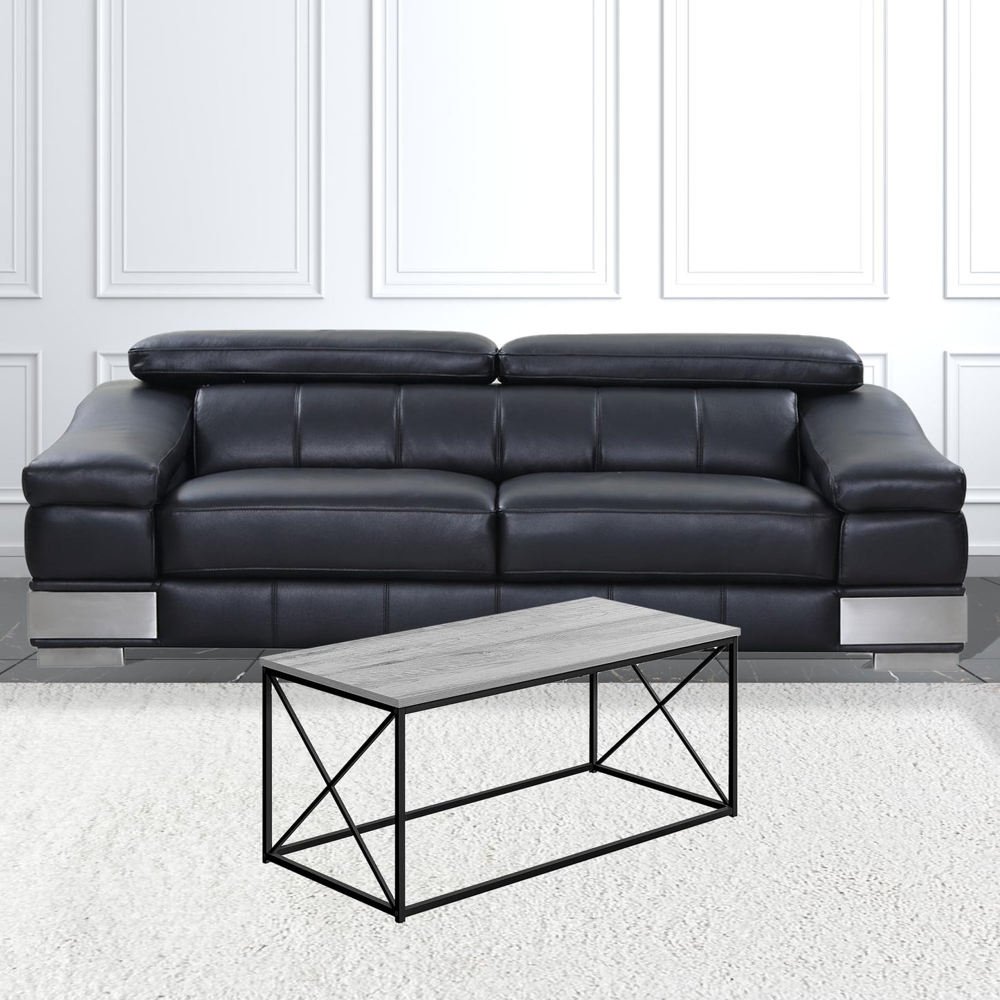 41" Grey Rectangular Coffee Table