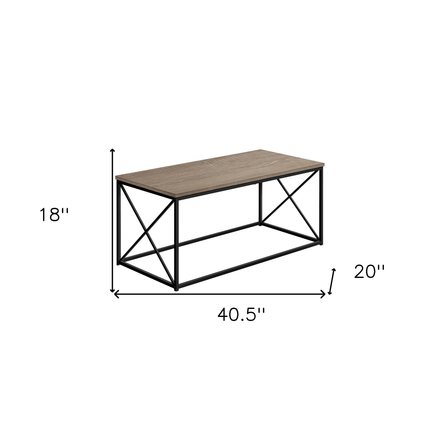 41" Dark Taupe Rectangular Coffee Table