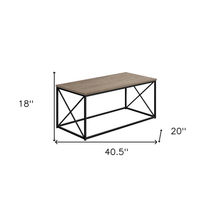 41" Dark Taupe Rectangular Coffee Table
