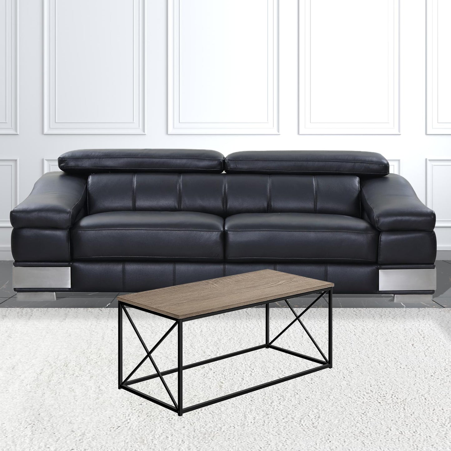 41" Dark Taupe Rectangular Coffee Table