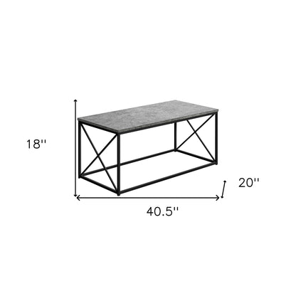 41" Grey Rectangular Coffee Table
