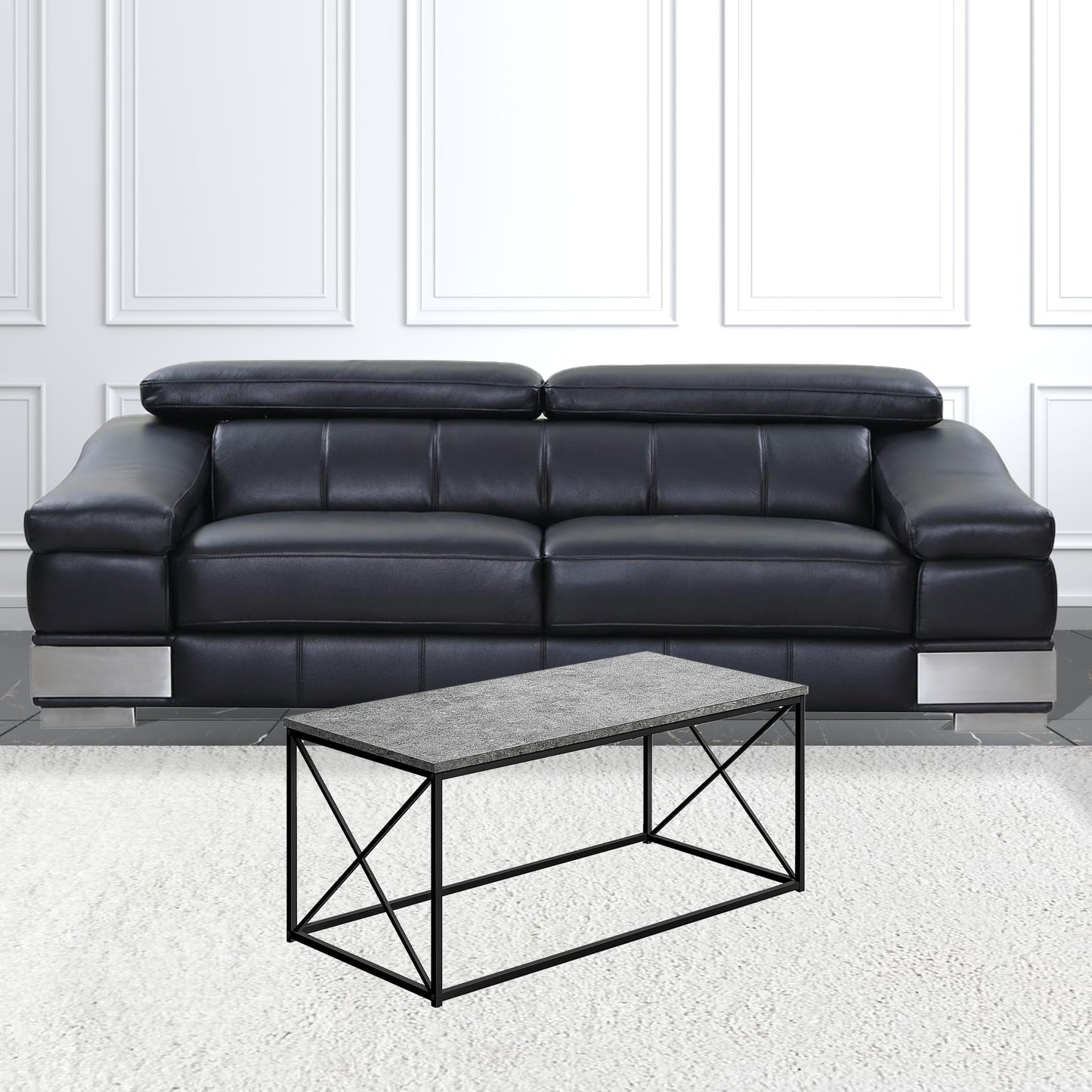41" Grey Rectangular Coffee Table