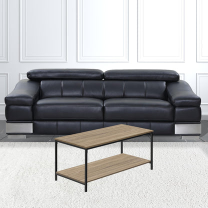 40" Dark Taupe And Black Rectangular Coffee Table