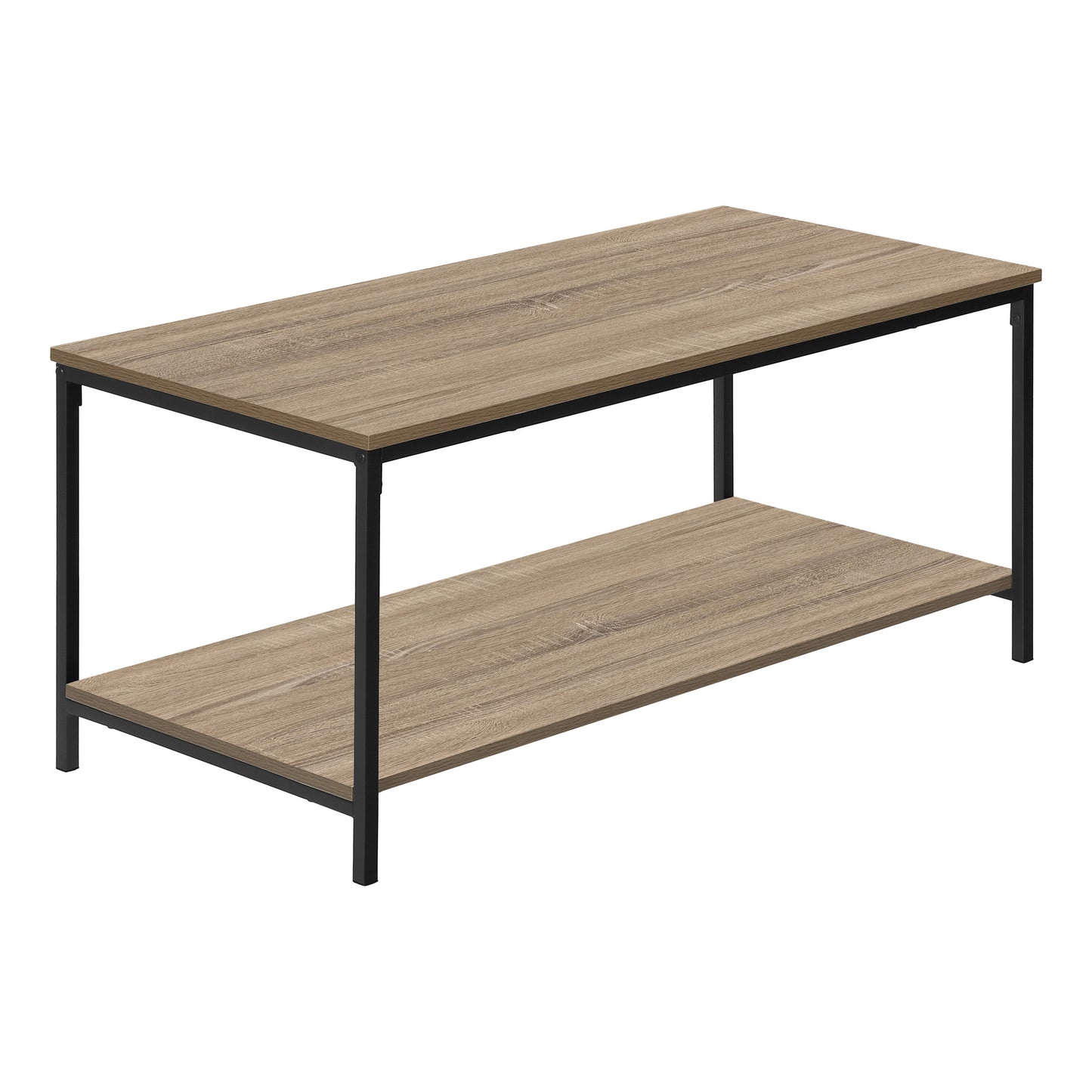 40" Dark Taupe And Black Rectangular Coffee Table
