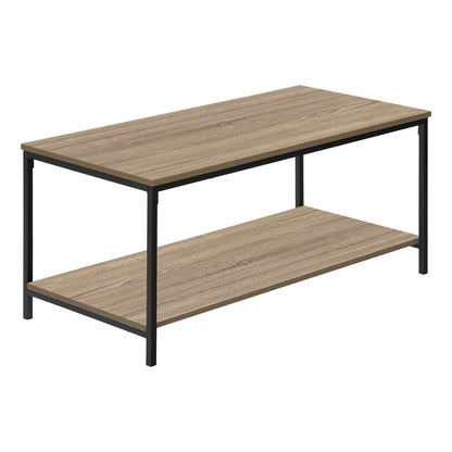 40" Dark Taupe And Black Rectangular Coffee Table