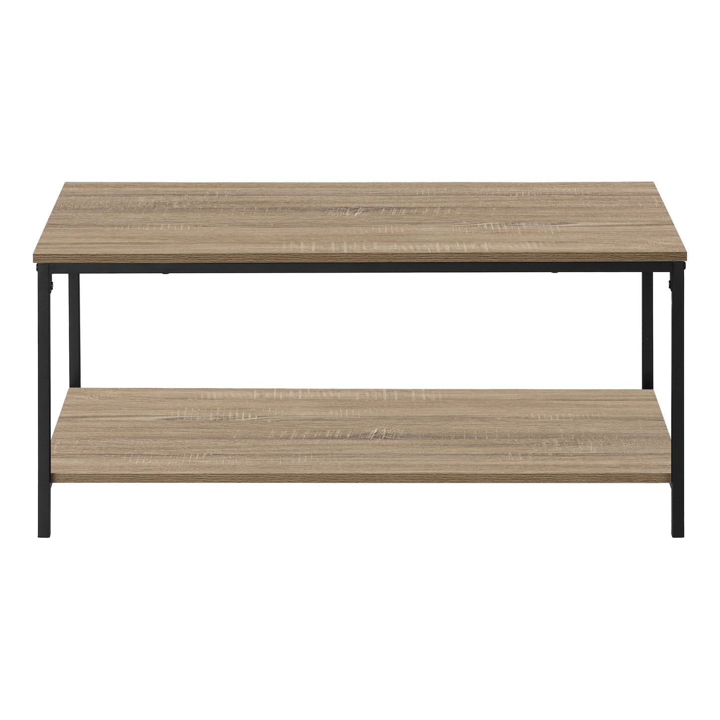 40" Dark Taupe And Black Rectangular Coffee Table