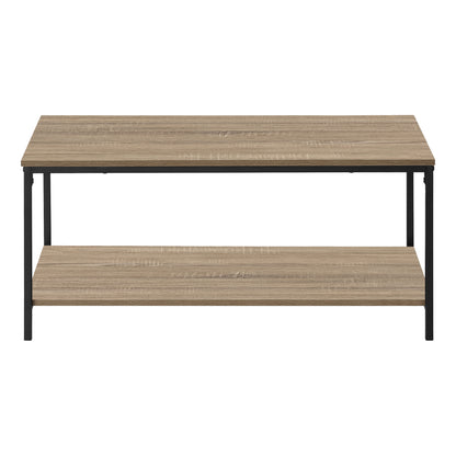 40" Dark Taupe And Black Rectangular Coffee Table