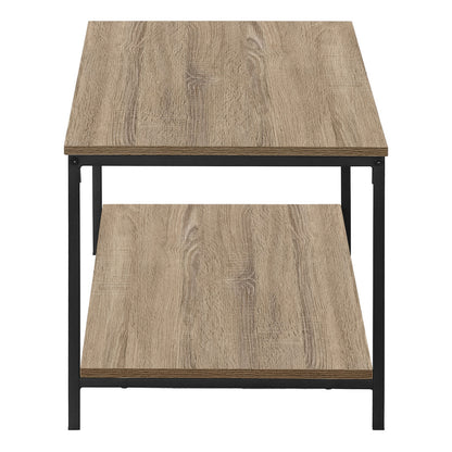 40" Dark Taupe And Black Rectangular Coffee Table