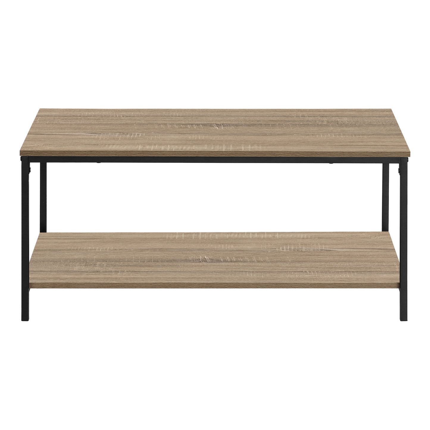 40" Dark Taupe And Black Rectangular Coffee Table