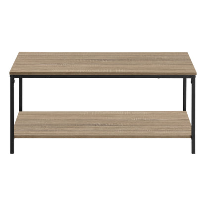 40" Dark Taupe And Black Rectangular Coffee Table