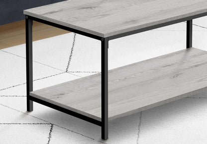 40" Grey And Black Rectangular Coffee Table