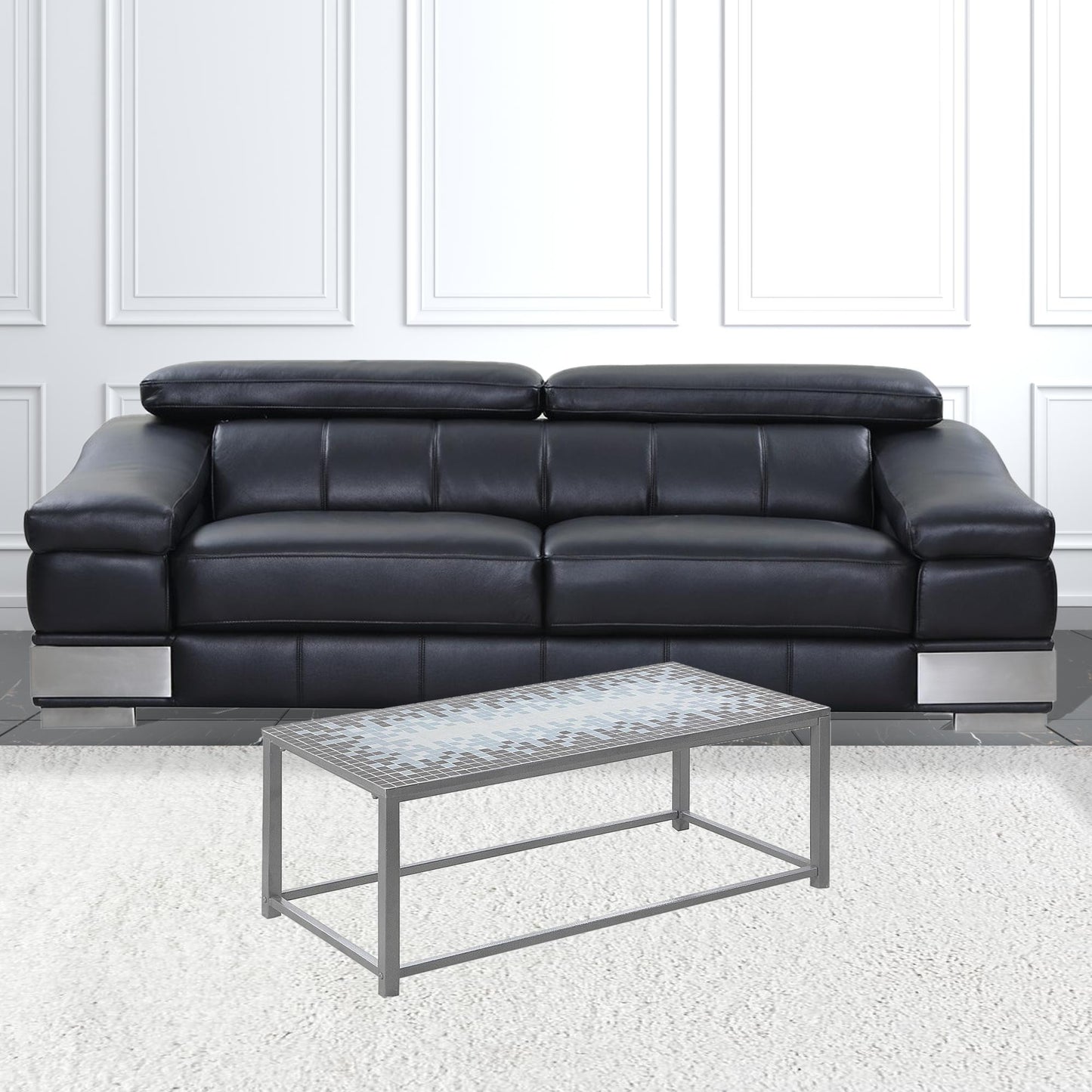 42" Grey Rectangular Coffee Table