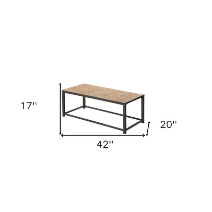 42" Brown Rectangular Coffee Table