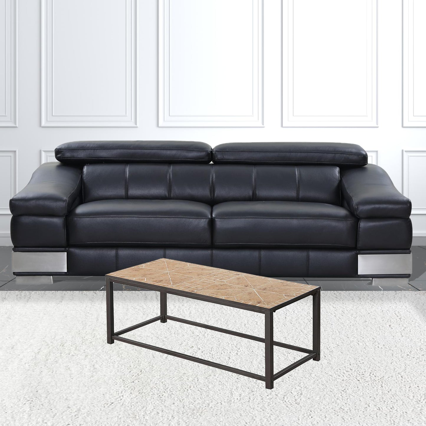 42" Brown Rectangular Coffee Table
