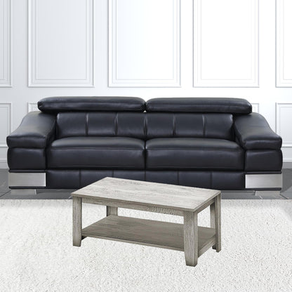 Set Of Three 42" Gray Rectangular Coffee Table With Three Shelves