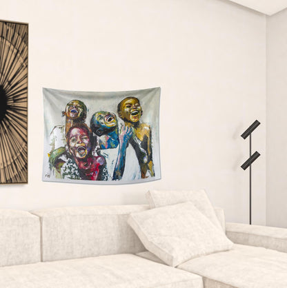 Julio Happy Kids Unframed Tapestry Wall Art