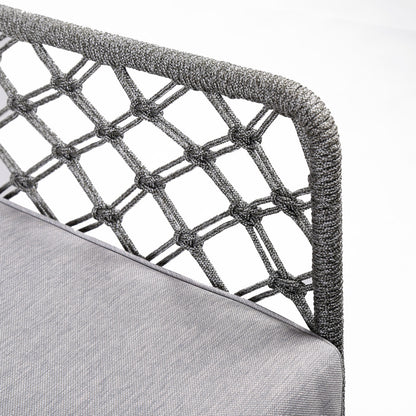 26" Gray and Gray and Black Metal Dining Chair with Gray Cushion