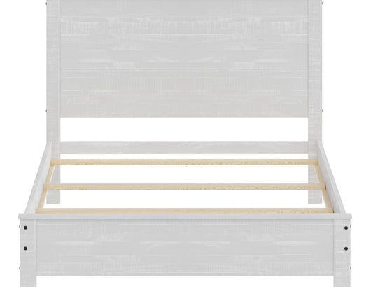 White Solid Wood Queen Bed Frame