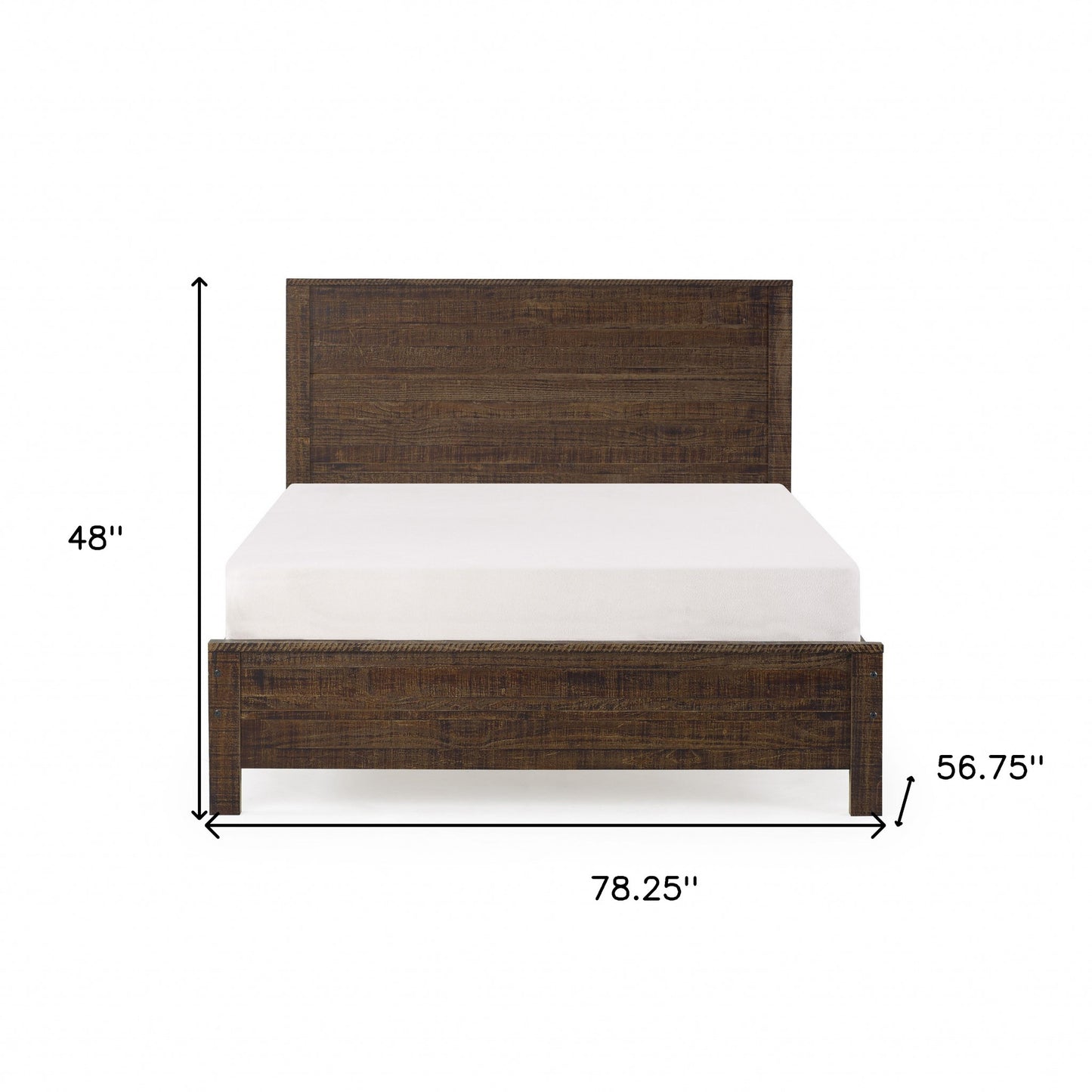 Dark Brown Solid Wood Full Double Bed Frame
