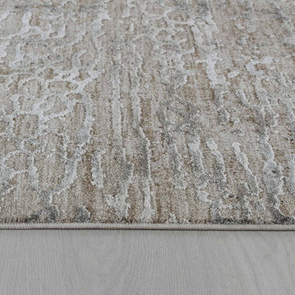 8' X 10' Beige Abstract Stain Resistant Area Rug