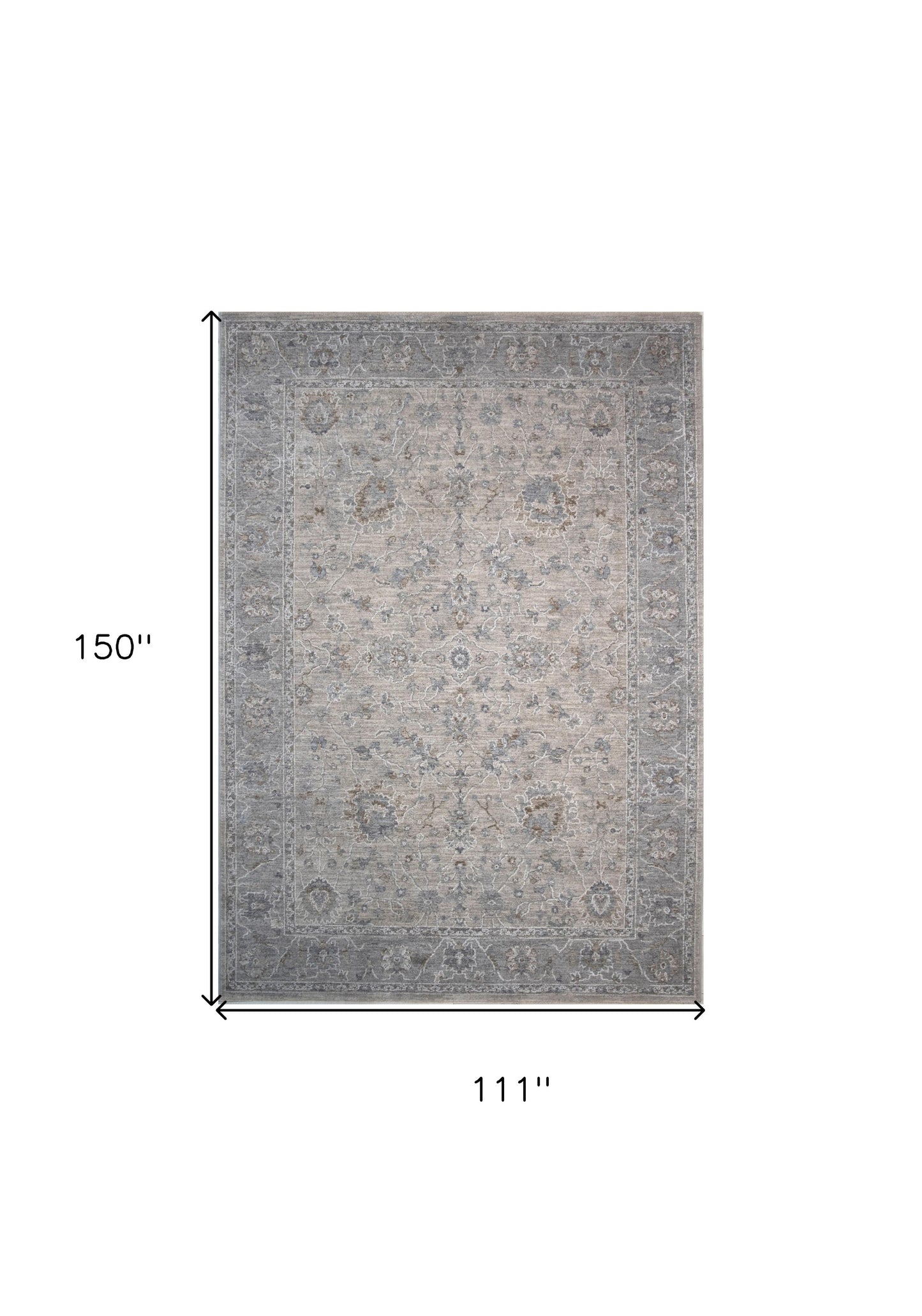 9' X 12' Cream Southwestern Power Loom Stain Resistant Area Rug