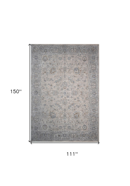 9' X 12' Cream Southwestern Power Loom Stain Resistant Area Rug