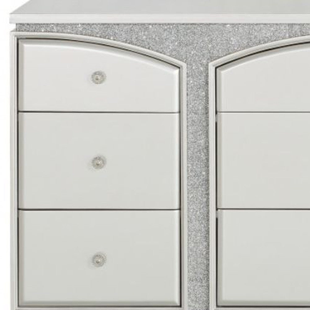 66" Platinum Manufactured Wood Nine Drawer Dresser